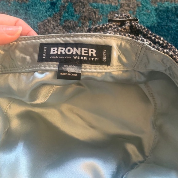 Broner Wool Blend Brown Tweed Hat Cap XL XLarge Lined Adjustable - Picture 5 of 6